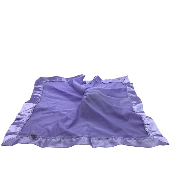 Teddy Bear Lavender Purple Lovey Baby Security Blanket Satin Trim 18"x18" - Picture 3 of 6